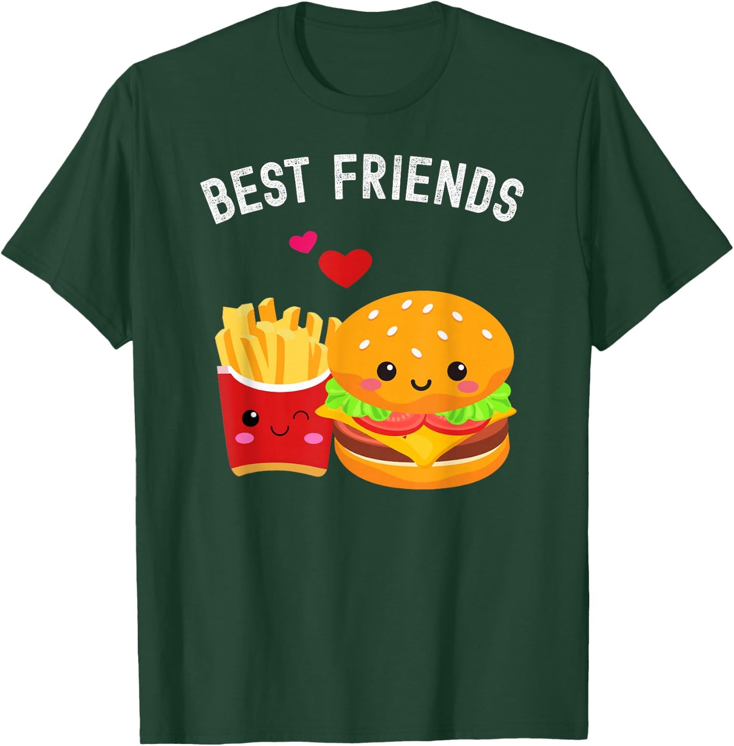 Best Friends Kawaii Burger and Fries Couple T-Shirt - T-Shirt | Forest