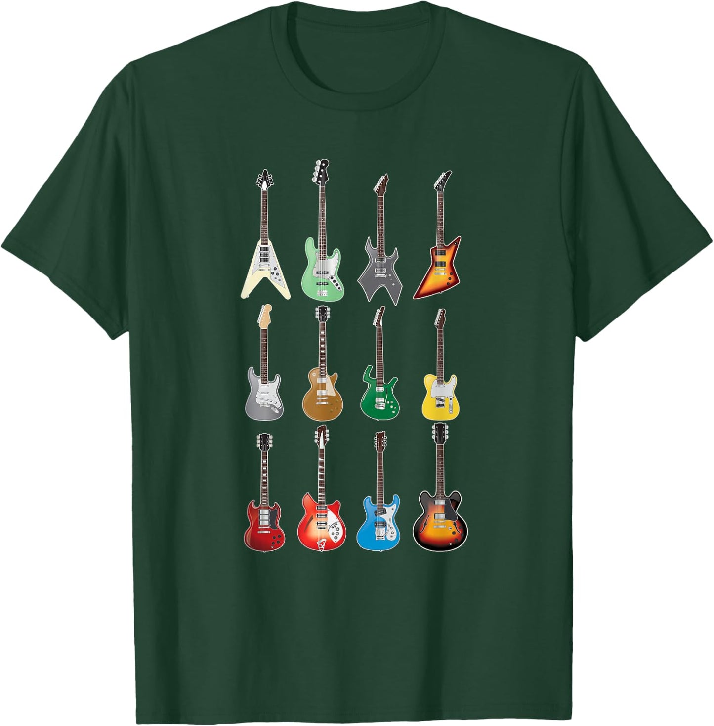 Electric Guitarist - Vintage Guitar Collection 2 T-Shirt - T-Shirt | Forest