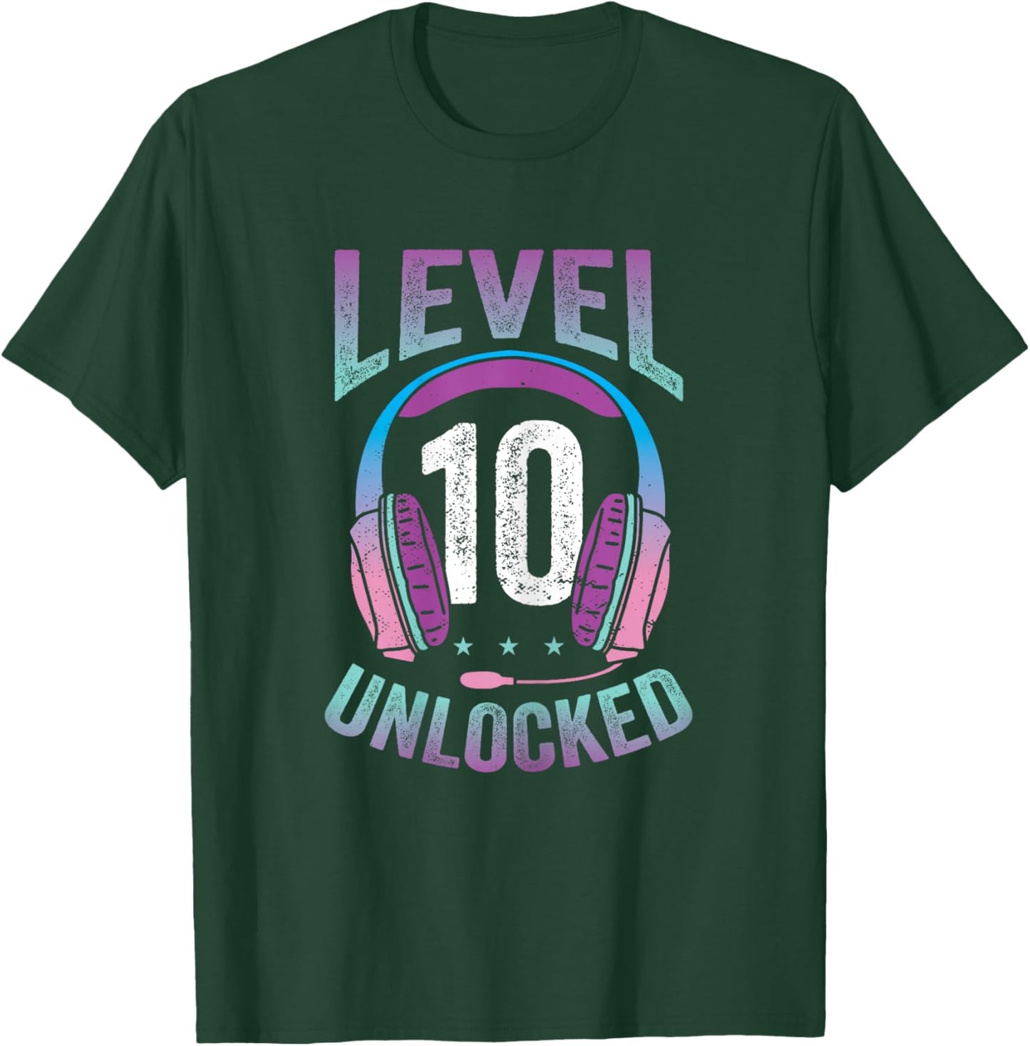 Gamer Girl Level 10 Unlocked Video Game 10th Birthday Gift T-Shirt - T-Shirt | Forest