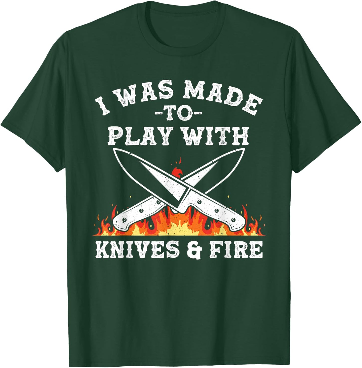 Funny Chef Design Women Knives Play Cooking Lovers T-Shirt - T-Shirt | Forest