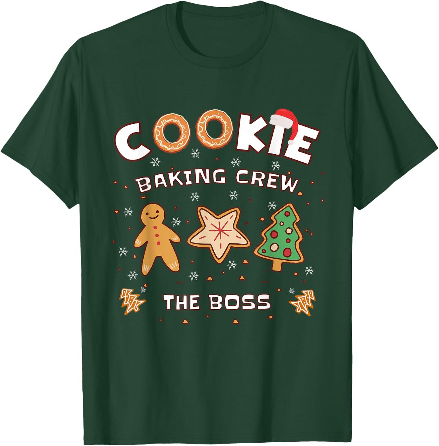 Family Christmas Cookie Baking Crew for the Boss Baker T-Shirt - T-Shirt | Forest