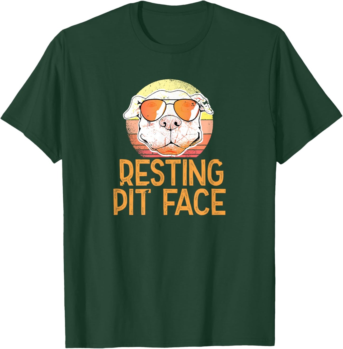 Pitbull With Sunglasses Owner Funny - Resting Pit Face T-Shirt - T-Shirt | Forest