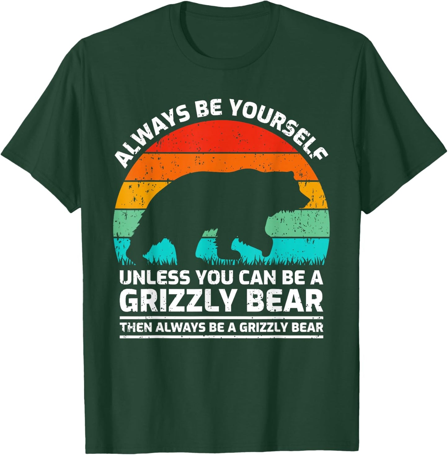 Vintage Grizzly Bear Animal Lover Retro Cute Grizzly Bear T-Shirt - T-Shirt | Forest