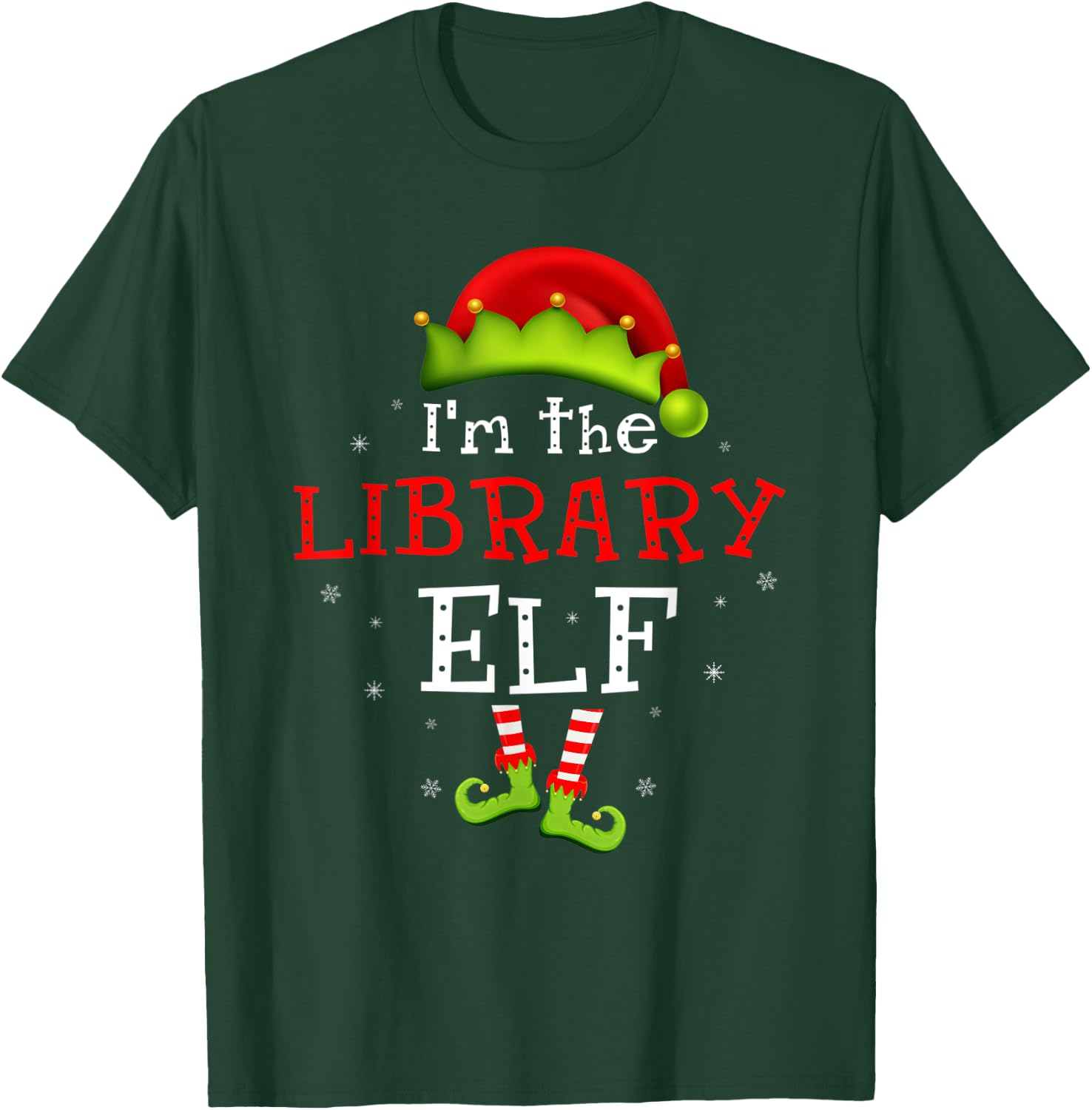 I'm the Library Elf Funny Group Matching Christmas Pajamas T-Shirt - T-Shirt | Forest