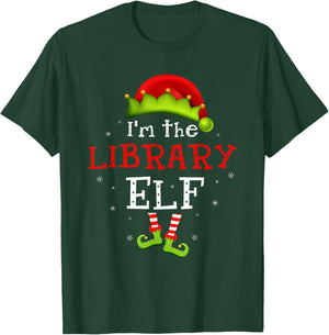 I'm the Library Elf Funny Group Matching Christmas Pajamas T-Shirt - T-Shirt | Forest