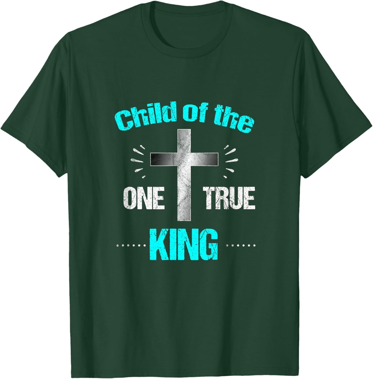 Christian T Shirt Child One True King God Jesus Cross T-Shirt - T-Shirt | Forest