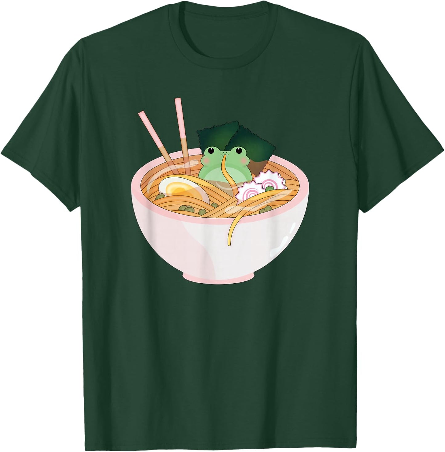 Celestial Carrot Cute Frog Ramen Anime Kids School Anime Fans -Adults Black Short Sleeve Modern Cartoon Small T-Shirt - T-Shirt | Forest