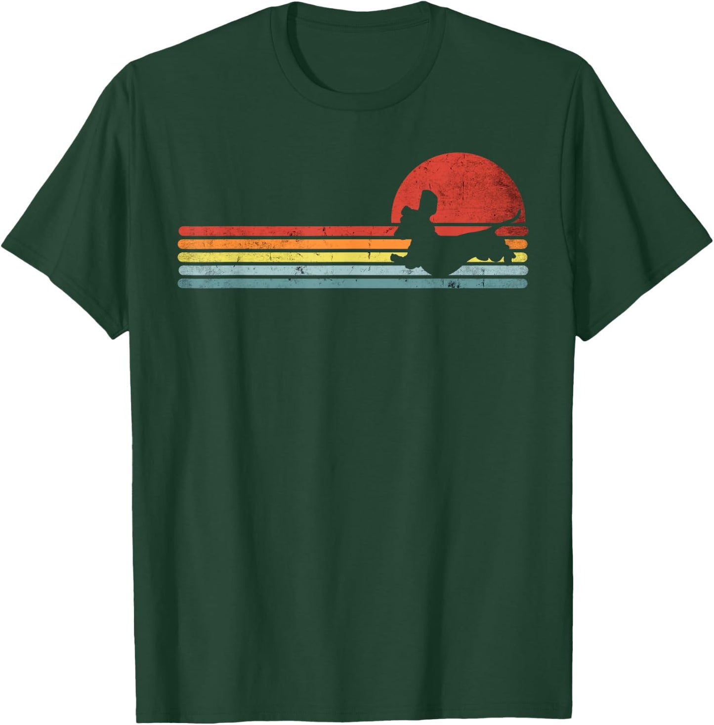 Dachshund Dachshund Dog Silhouette Retro Gift T-Shirt - T-Shirt | Forest