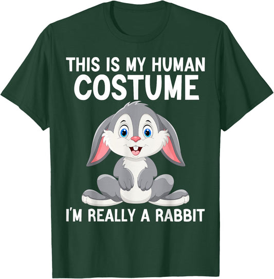 This Is My Human Costume I'm Really A Rabbit Halloween Funny T-Shirt - T-Shirt | Forest