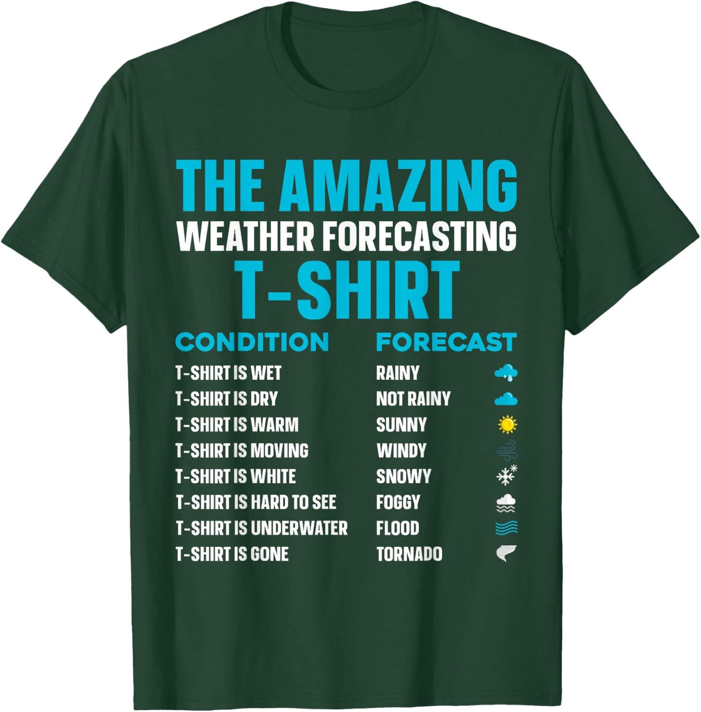 Cool Weather Forecasting Art Women Cloud Meteorology T-Shirt - T-Shirt | Forest