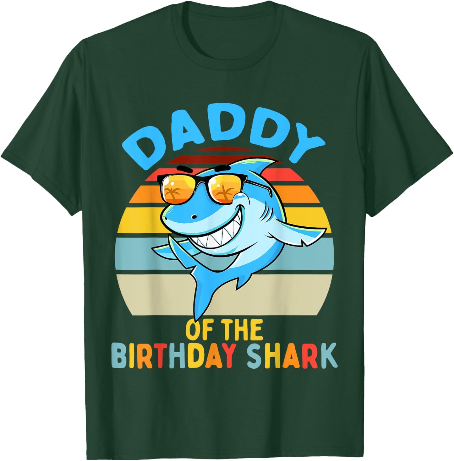 Daddy of the Shark Birthday Dad Matching Family T-Shirt - T-Shirt | Forest