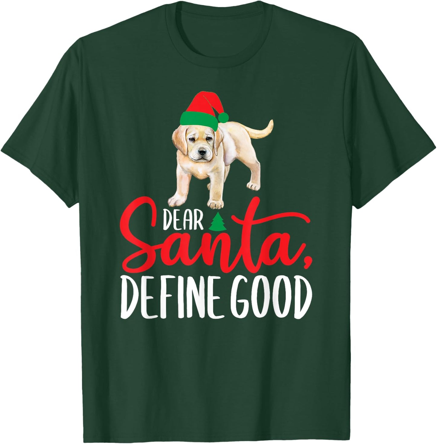 Funny Yellow Lab Christmas Dear Santa Labrador Retriever T-Shirt - T-Shirt | Forest