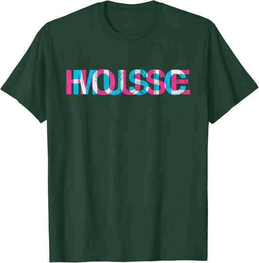 House Music Glitch Optical Illusion - EDM Rave DJ Distressed T-Shirt - T-Shirt | Forest