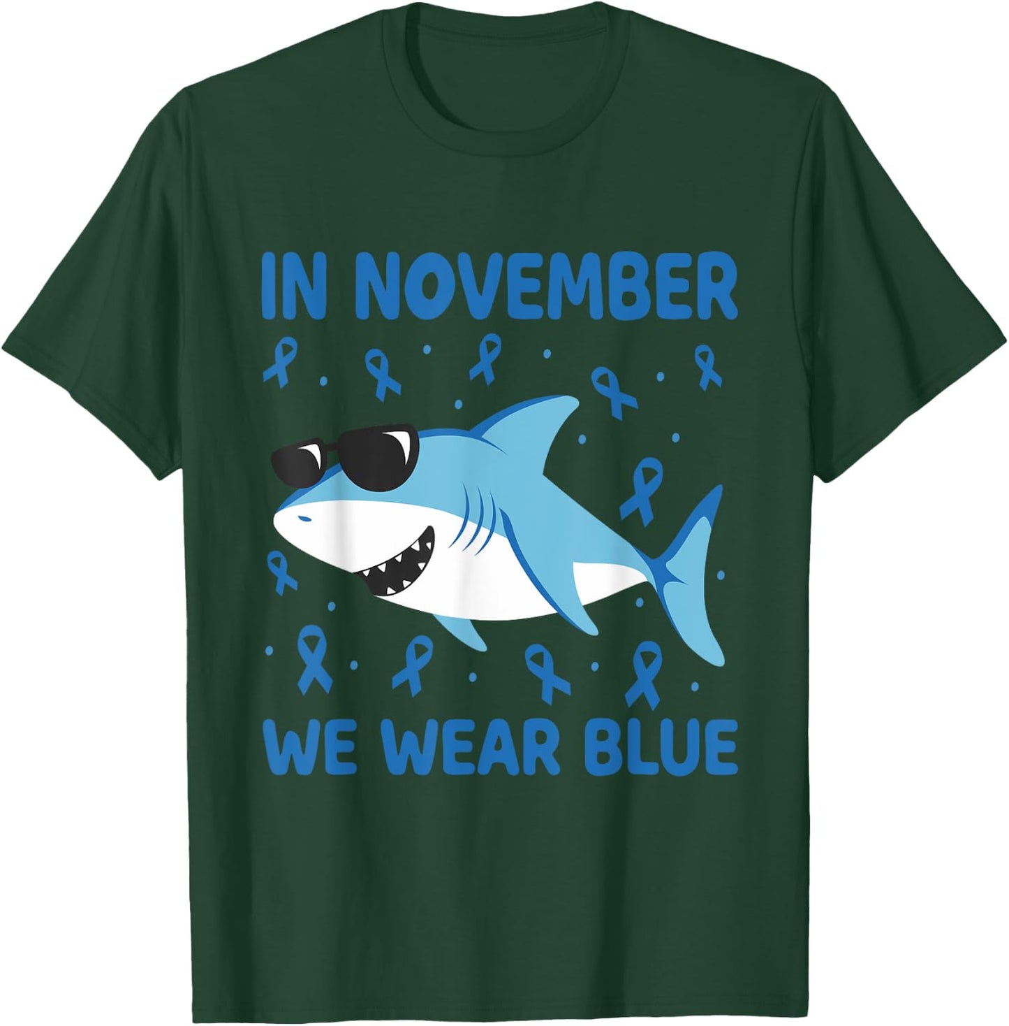 Shark In November We Wear Blue Diabetes Kid Boy Toddler T-Shirt - T-Shirt | Forest