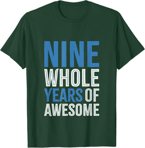 9th Birthday Shirt Gift Boy Age 9 Nine Year Old Boys Son T-Shirt - T-Shirt | Forest
