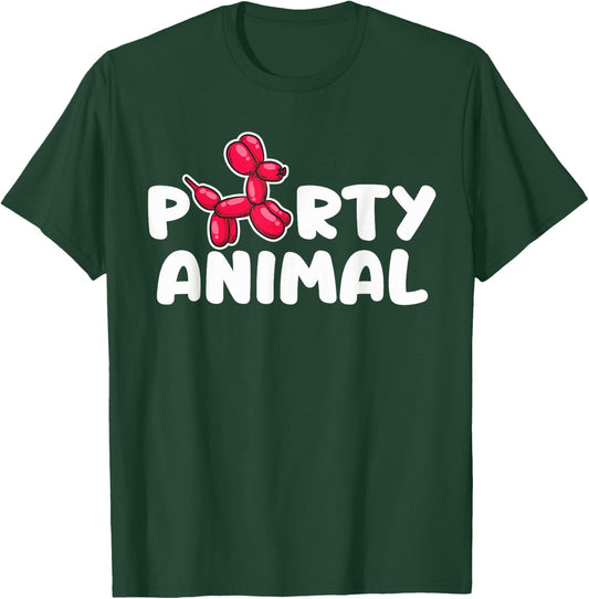 Party Animal - Red Balloon Dog Puppy Surprise T-Shirt - T-Shirt | Forest