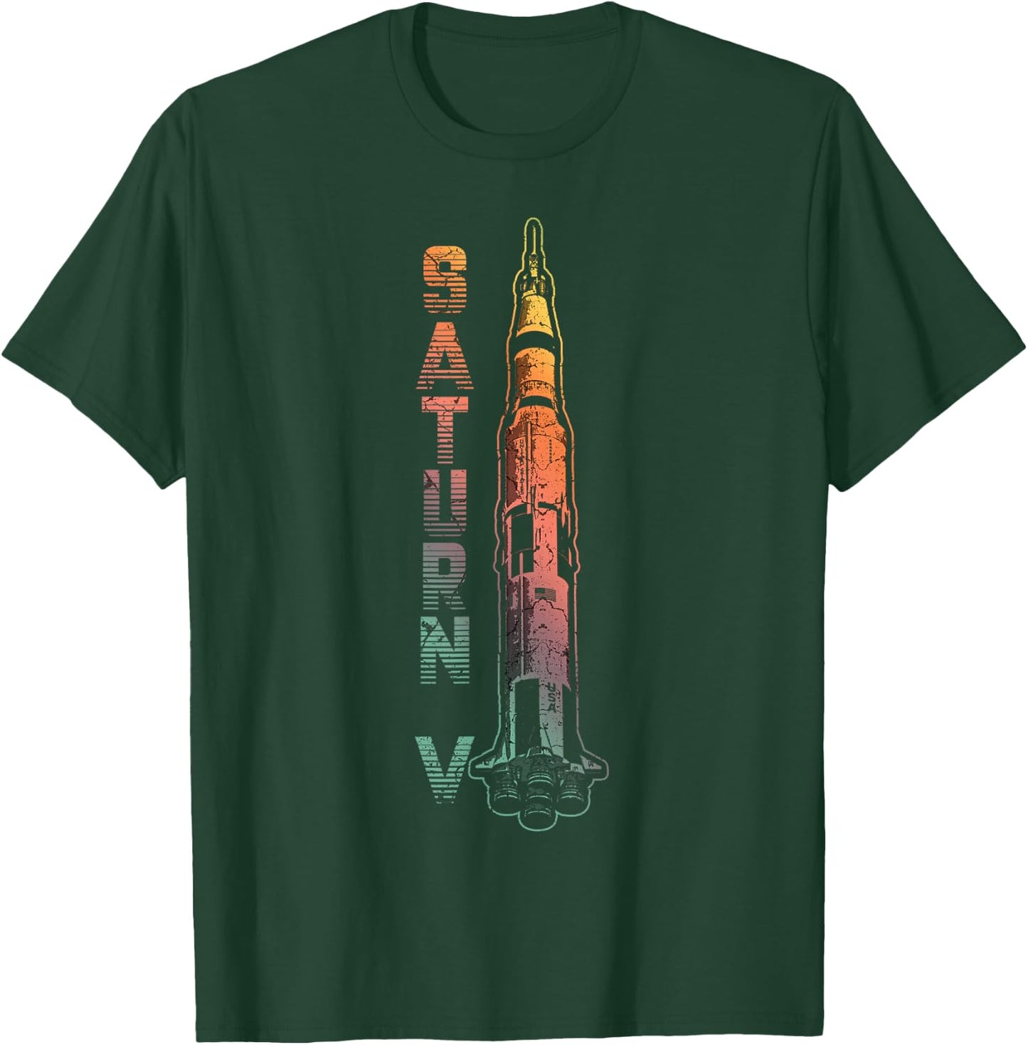 Saturn V Rocket Launch Vehicle Space American Spaceflight T-Shirt - T-Shirt | Forest