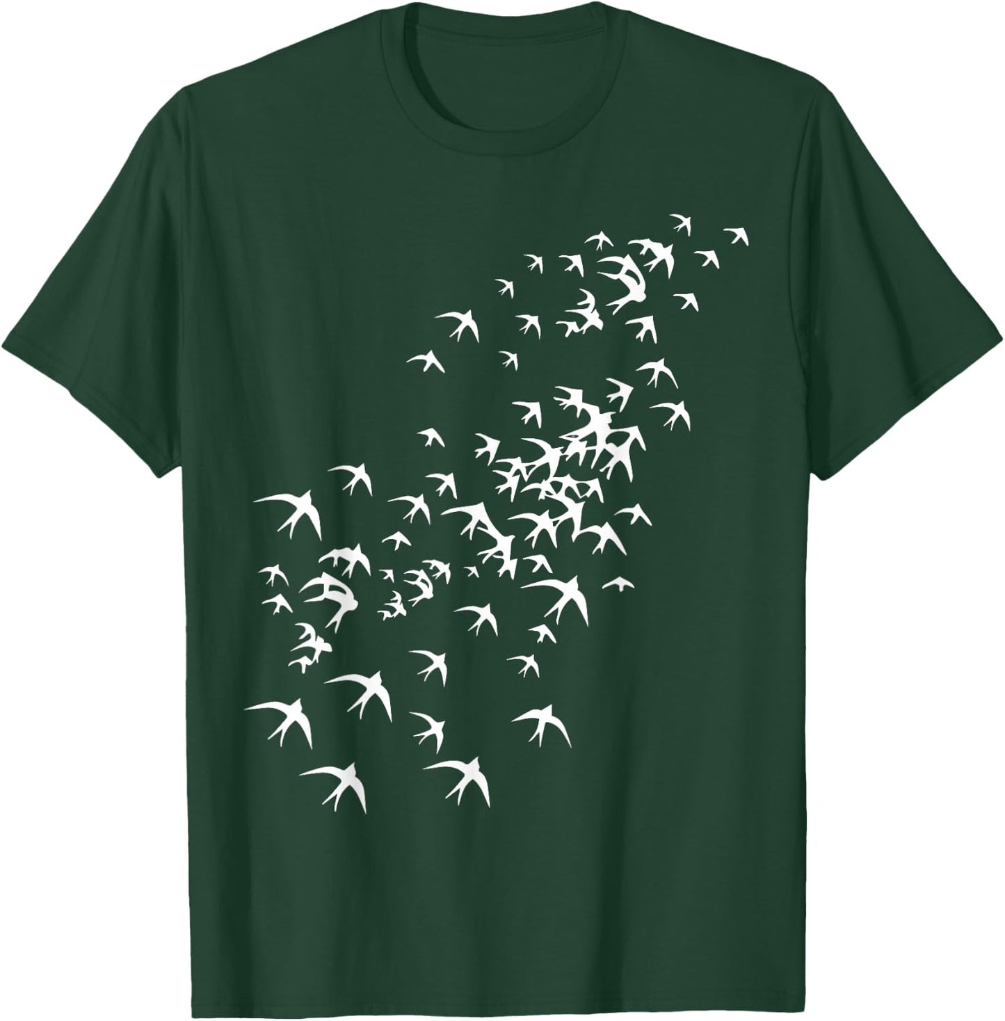 Flock of Flying Birds - Swarm of Swallows for Nature Lovers T-Shirt - T-Shirt | Forest