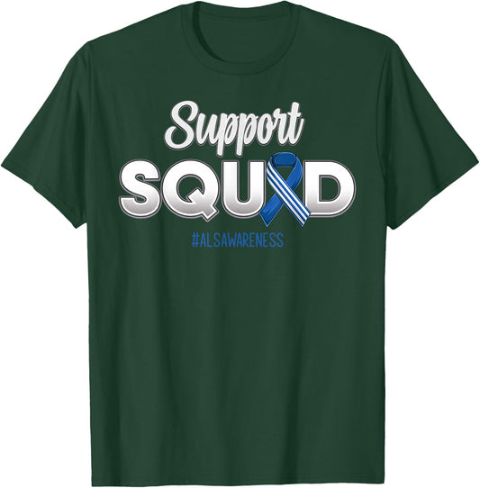 Support Squad ALS Awareness Hope Strong Women Kids T-Shirt - T-Shirt | Forest