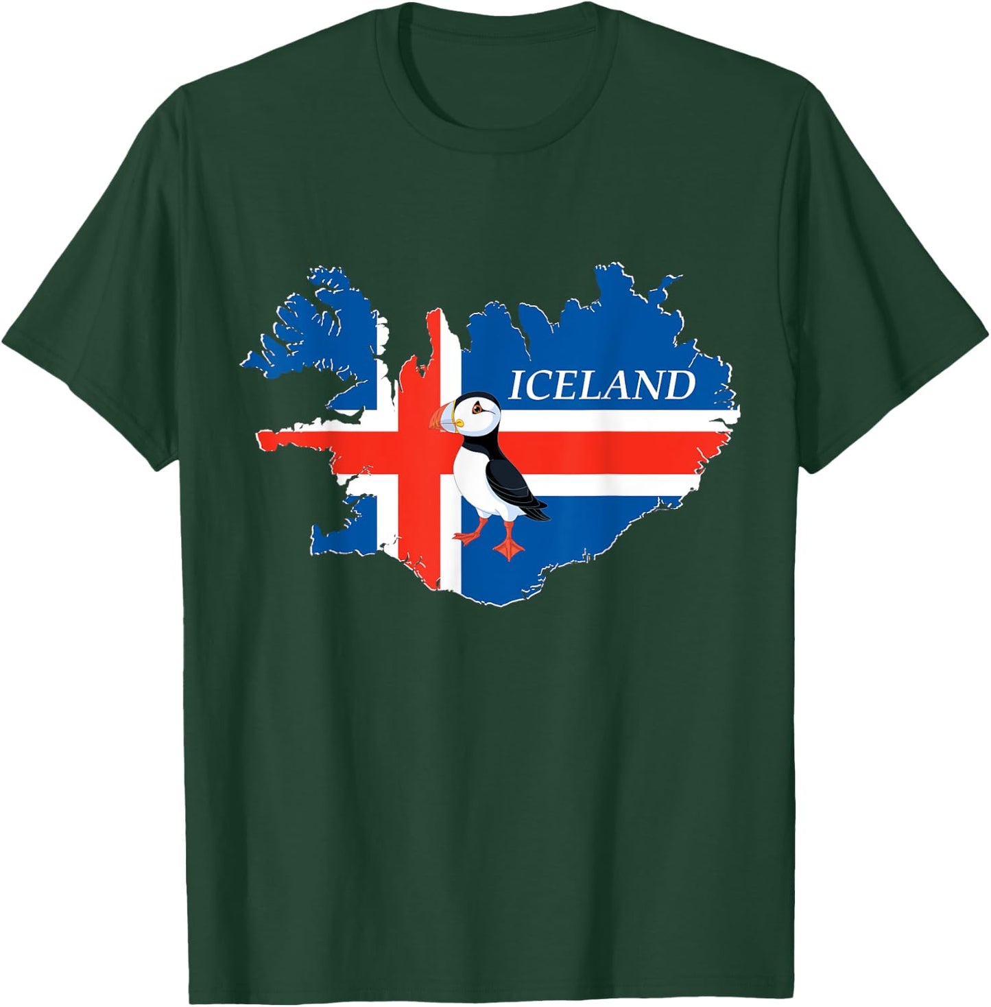 Iceland Puffin Bird and Atlantic Card T-Shirt - T-Shirt | Forest