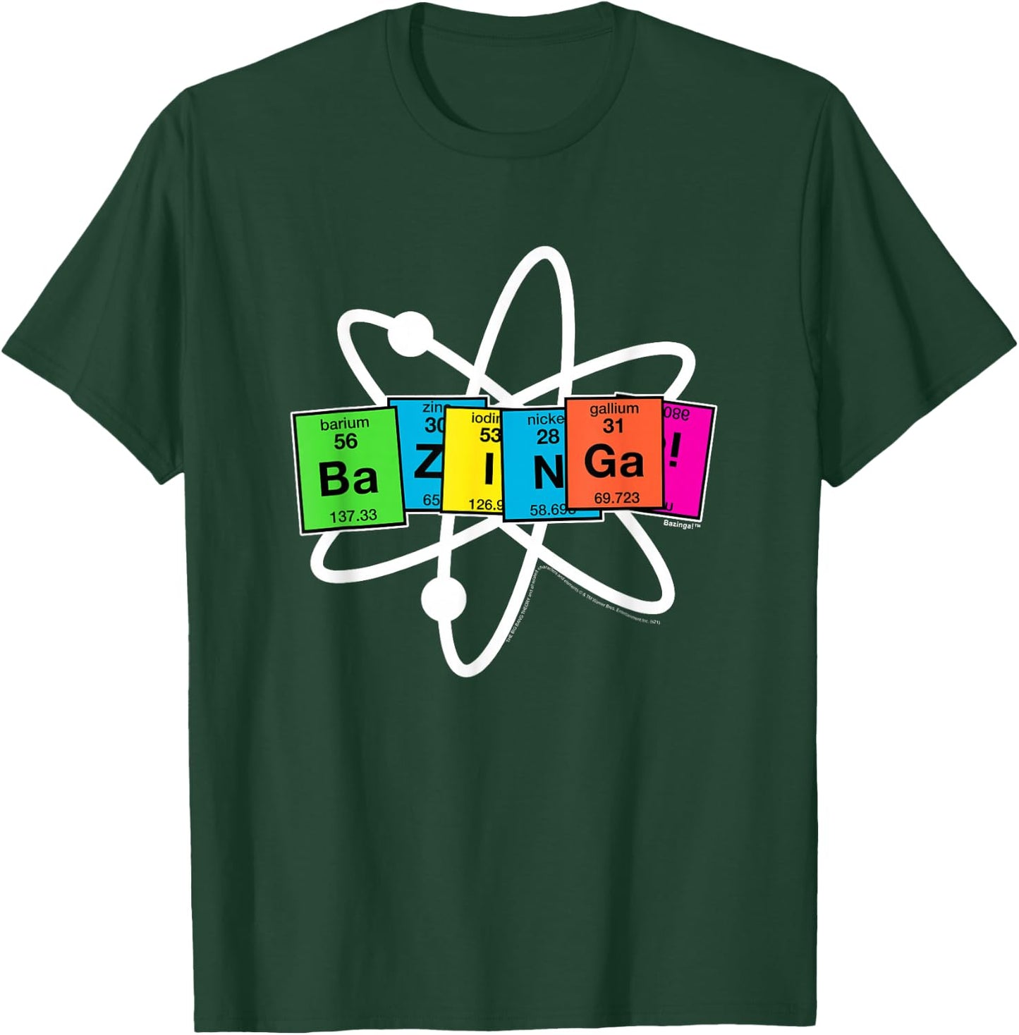 The Big Bang Theory Bazinga Elements with Atom T-Shirt - T-Shirt | Forest