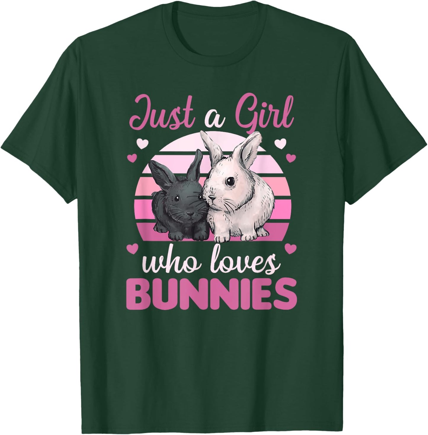 Just A Girl Who Loves Bunnies Cute Rabbit For Girls T-Shirt - T-Shirt | Forest