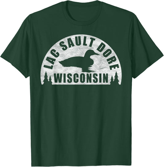 Lac Sault Dore Northern Wisconsin Loon T-Shirt - T-Shirt | Forest