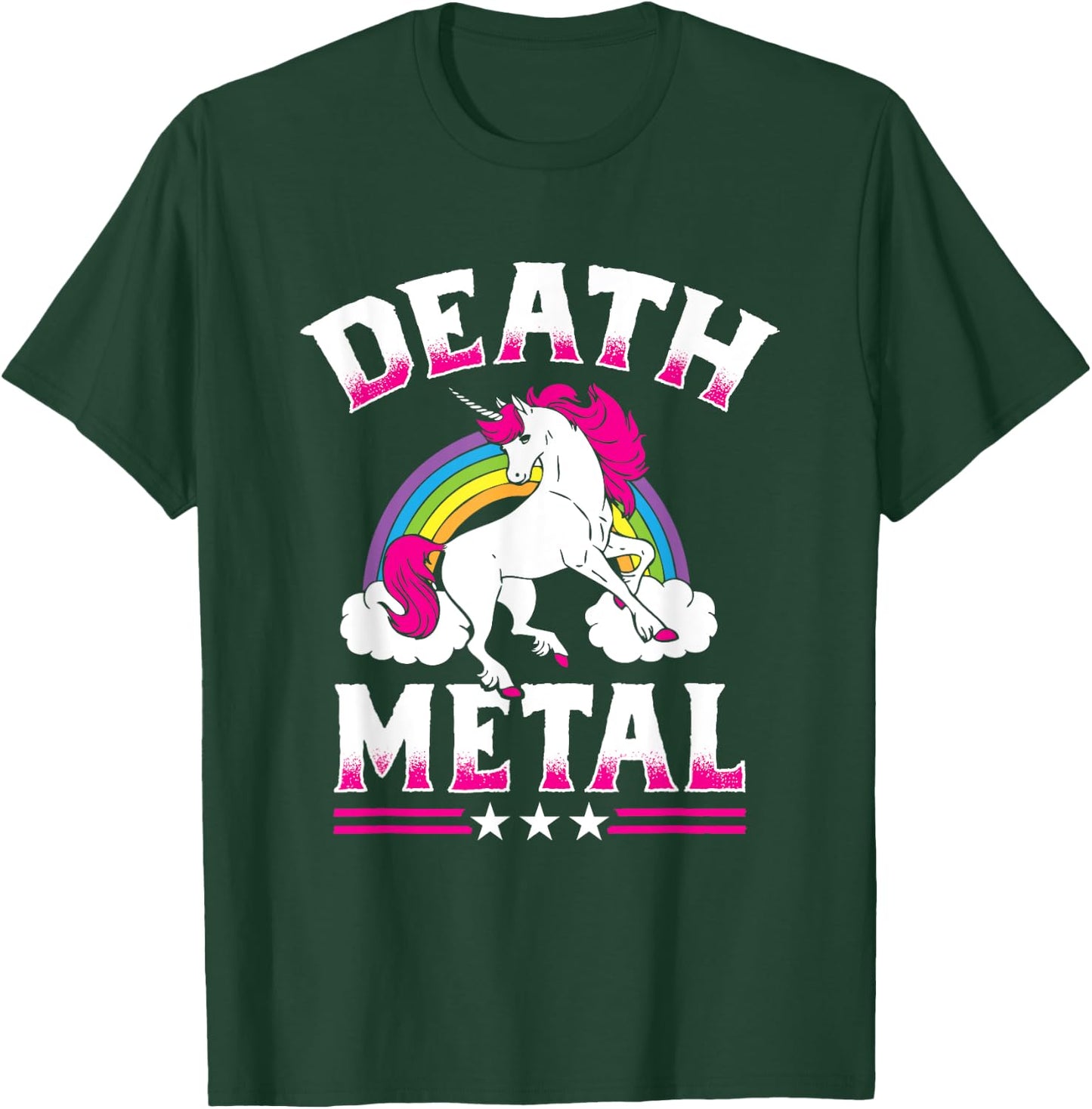 Death Metal Rainbow and Unicorn Heavy Rock Music Lover Gift T-Shirt - T-Shirt | Forest