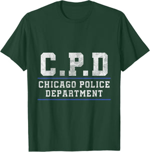 Chicago Police Officer Thin Blue Line T-Shirt - T-Shirt | Forest