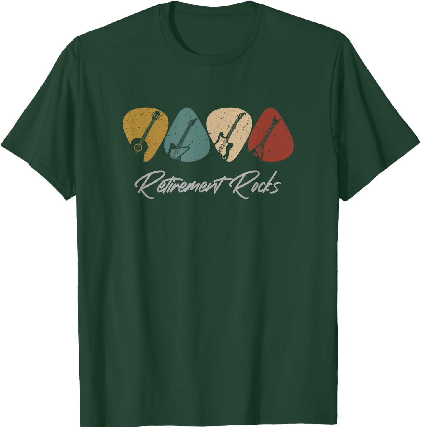 Retirement Rocks - Funny Guitar Player Guitarist T-Shirt - T-Shirt | Forest