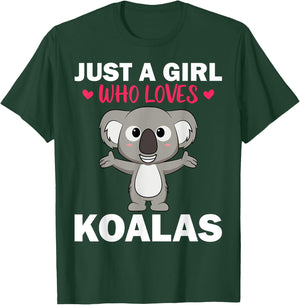 Cute Koala Bear Art Girls Koala Animal Clothing T-Shirt - T-Shirt | Forest