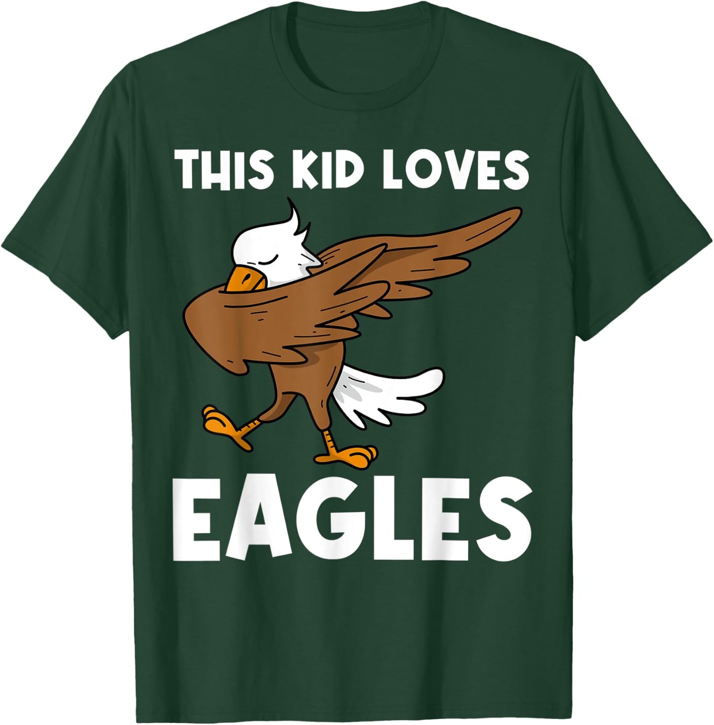 Cool Eagle Kids Boys Dabbing Bald Flying Animal T-Shirt - T-Shirt | Forest