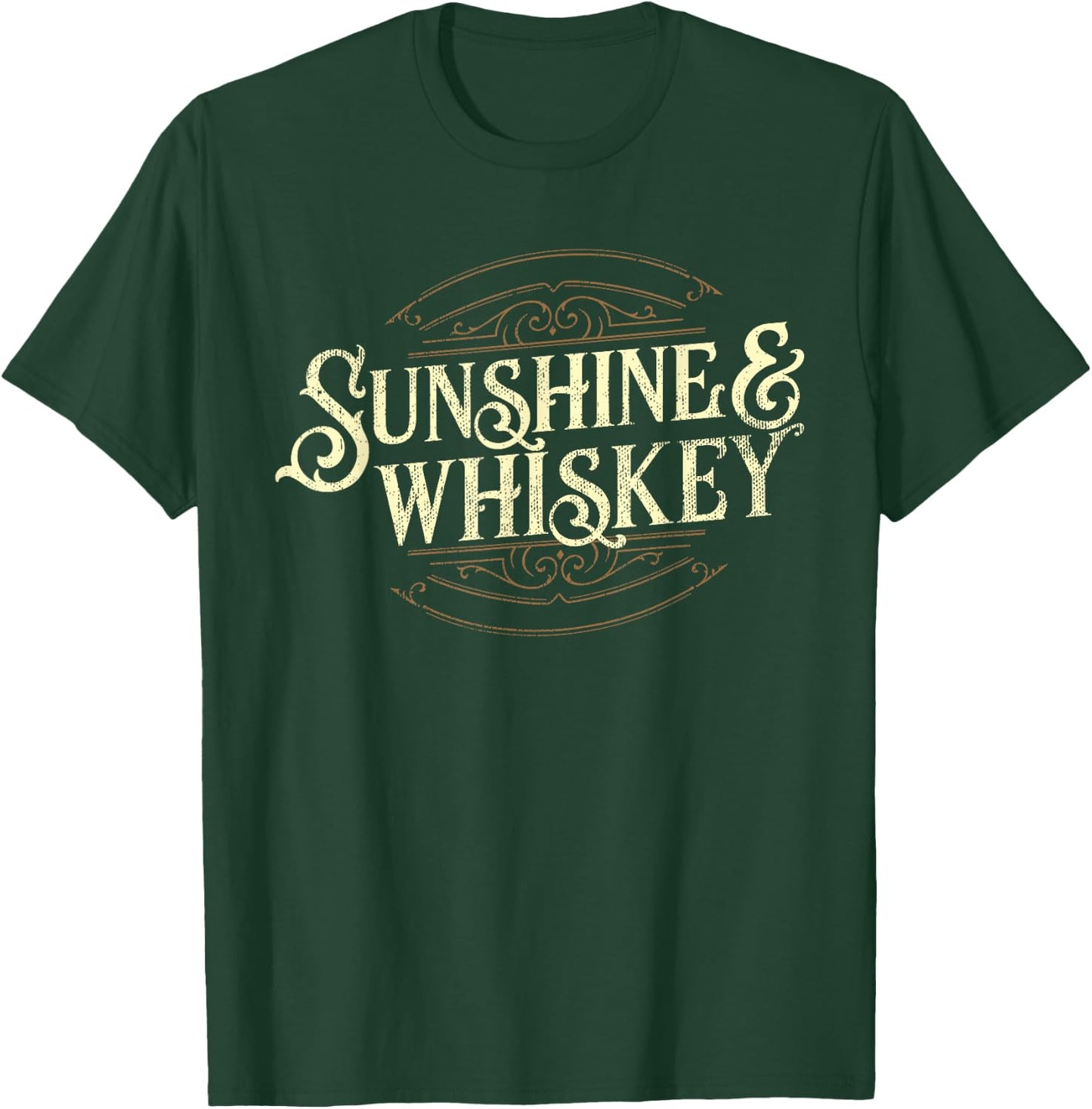 Vintage Sunshine and Whiskey Country Drinking T-Shirt - T-Shirt | Forest