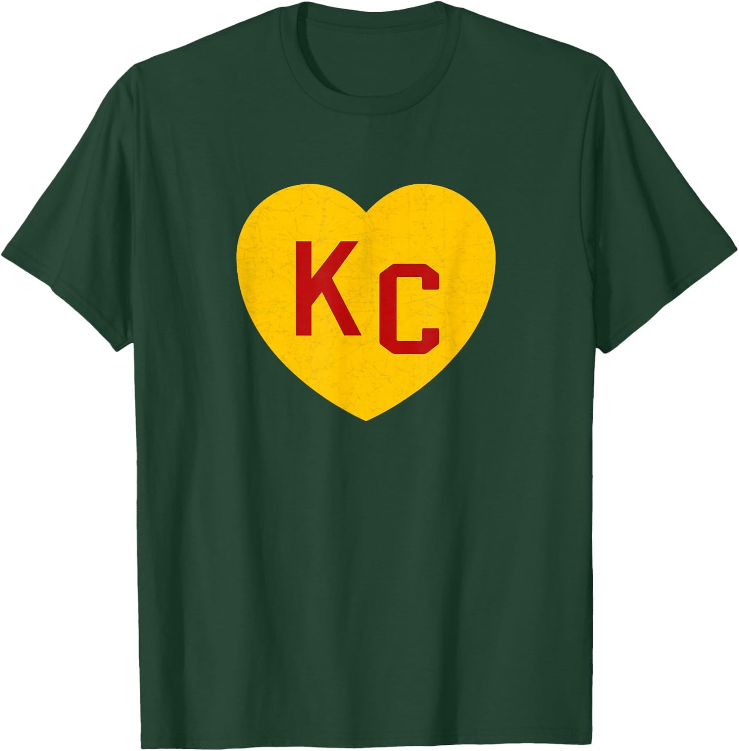 Yellow Red KC Heart KC Kansas City Love Hearts KC Heart Icon T-Shirt - T-Shirt | Forest
