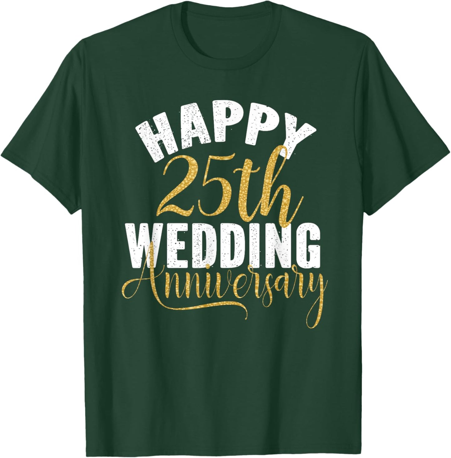Happy 25th Wedding Anniversary Matching Gift Couples T-Shirt - T-Shirt | Forest