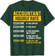 Accountant Hourly Rate Funny Best CPA Officer Accountant T-Shirt - T-Shirt | Forest