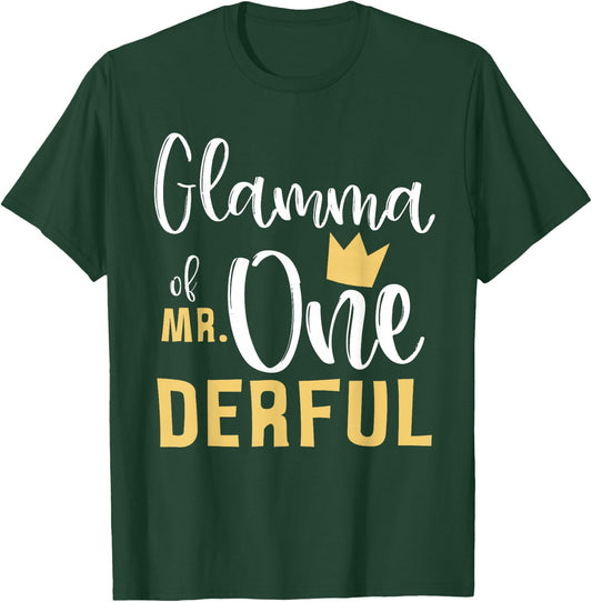 Glamma of Mr Onederful 1st Birthday First One-Derful Grandma T-Shirt - T-Shirt | Forest