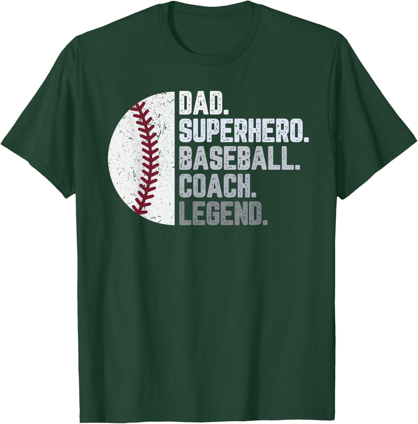 Baseball Coach Dad Shirt Dad Superhero Baseball Coach Legend T-Shirt - T-Shirt | Forest