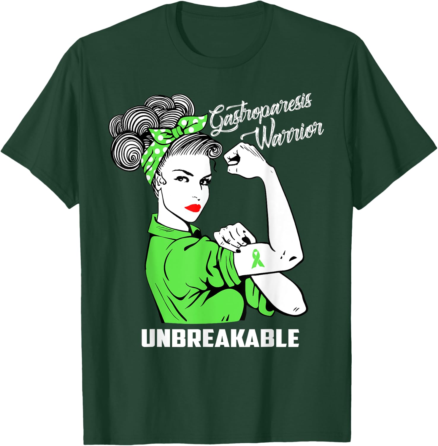 Gastroparesis Warrior Unbreakable Awareness Gift T-Shirt - T-Shirt | Forest