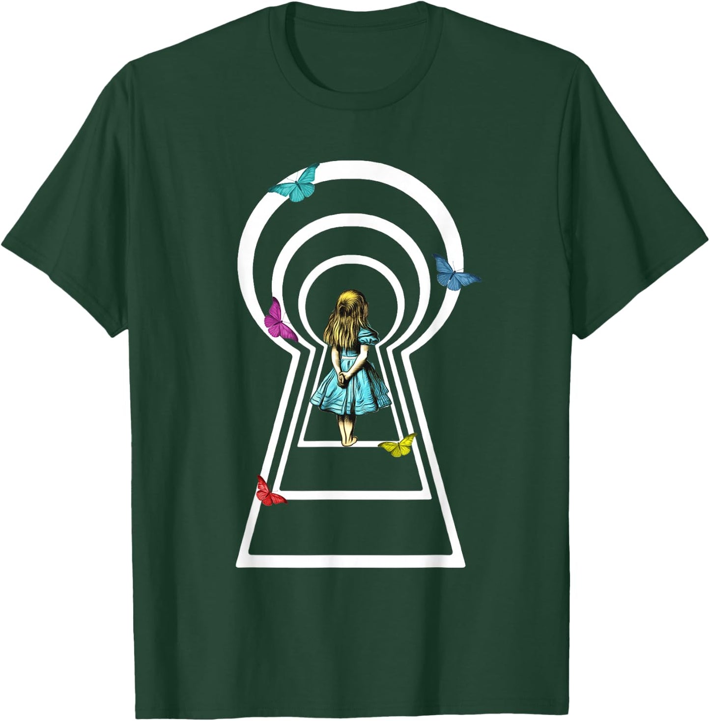 Alice In Wonderland Through The Keyhole T Shirt Design T-Shirt - T-Shirt | Forest