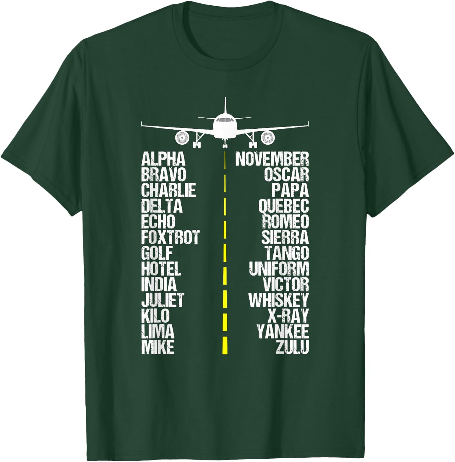 Aviation Phonetic Alphabet Code Pilot Airplane Aircraft T-Shirt - T-Shirt | Forest