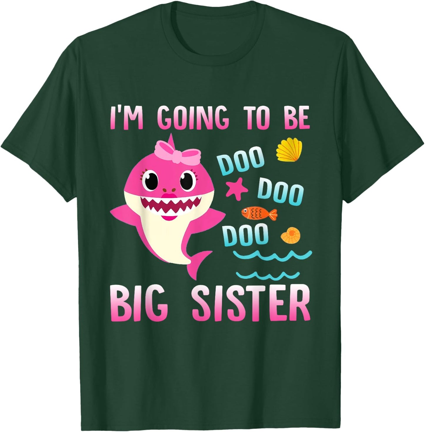 I'm Going To Be A Big Sister Cute Shark girl T-Shirt - T-Shirt | Forest