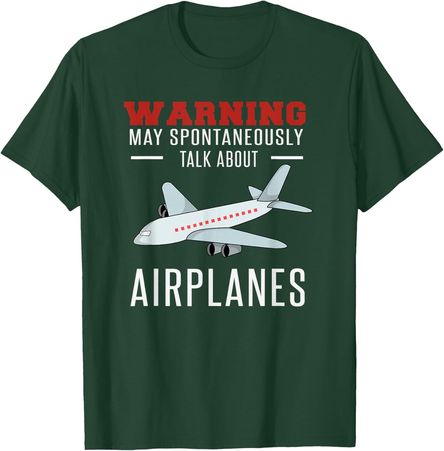 May Spontaneously Talk About Airplanes Pilot Aviator Gift T-Shirt - T-Shirt | Forest