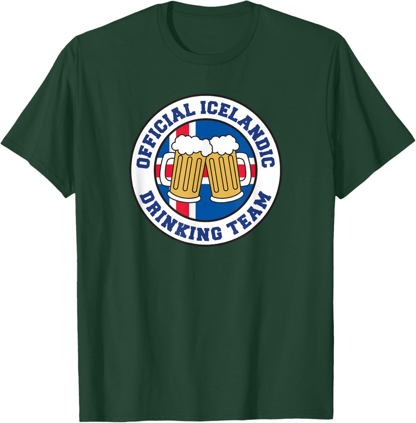 Official Icelandic Drinking Team Flag of Iceland Beer Funny T-Shirt - T-Shirt | Forest