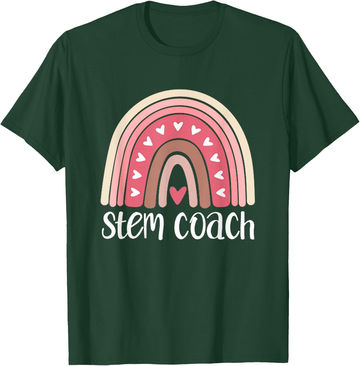 STEM Coach Rainbow Science Technology Engineering Math Teach T-Shirt - T-Shirt | Forest