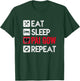 Pai Gow Poker Kingz Men's Adult Black 3X-Large Eat Sleep Pai Gow Repeat T-Shirt - T-Shirt | Forest