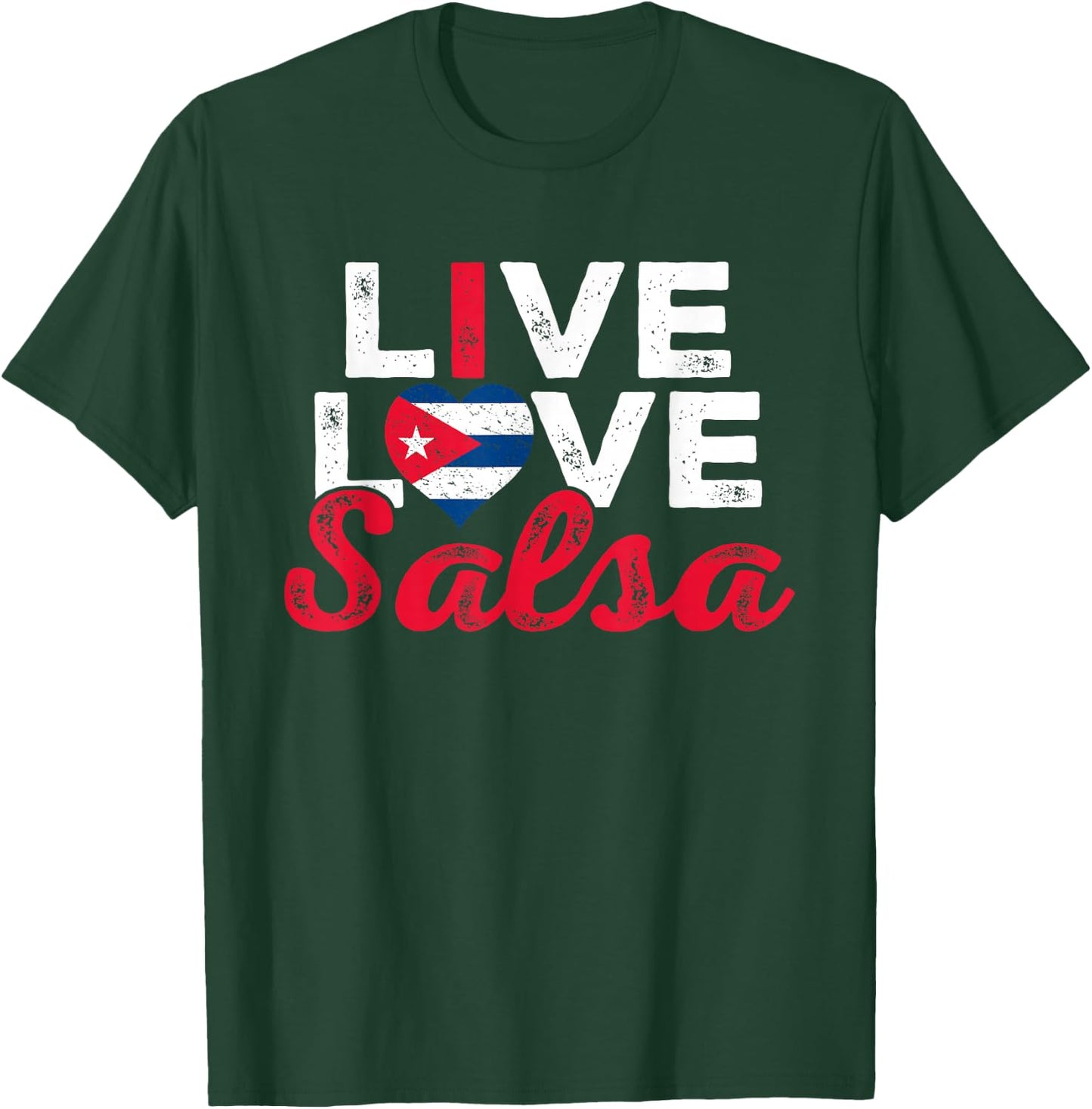 Funny Cuba Salsa Lover Graphic Women Girls Cuban Salsa Dance T-Shirt - T-Shirt | Forest