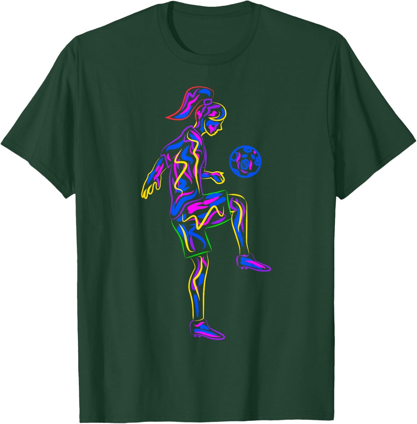 Soccer Girl Youth Women Players T-Shirt - T-Shirt | Forest