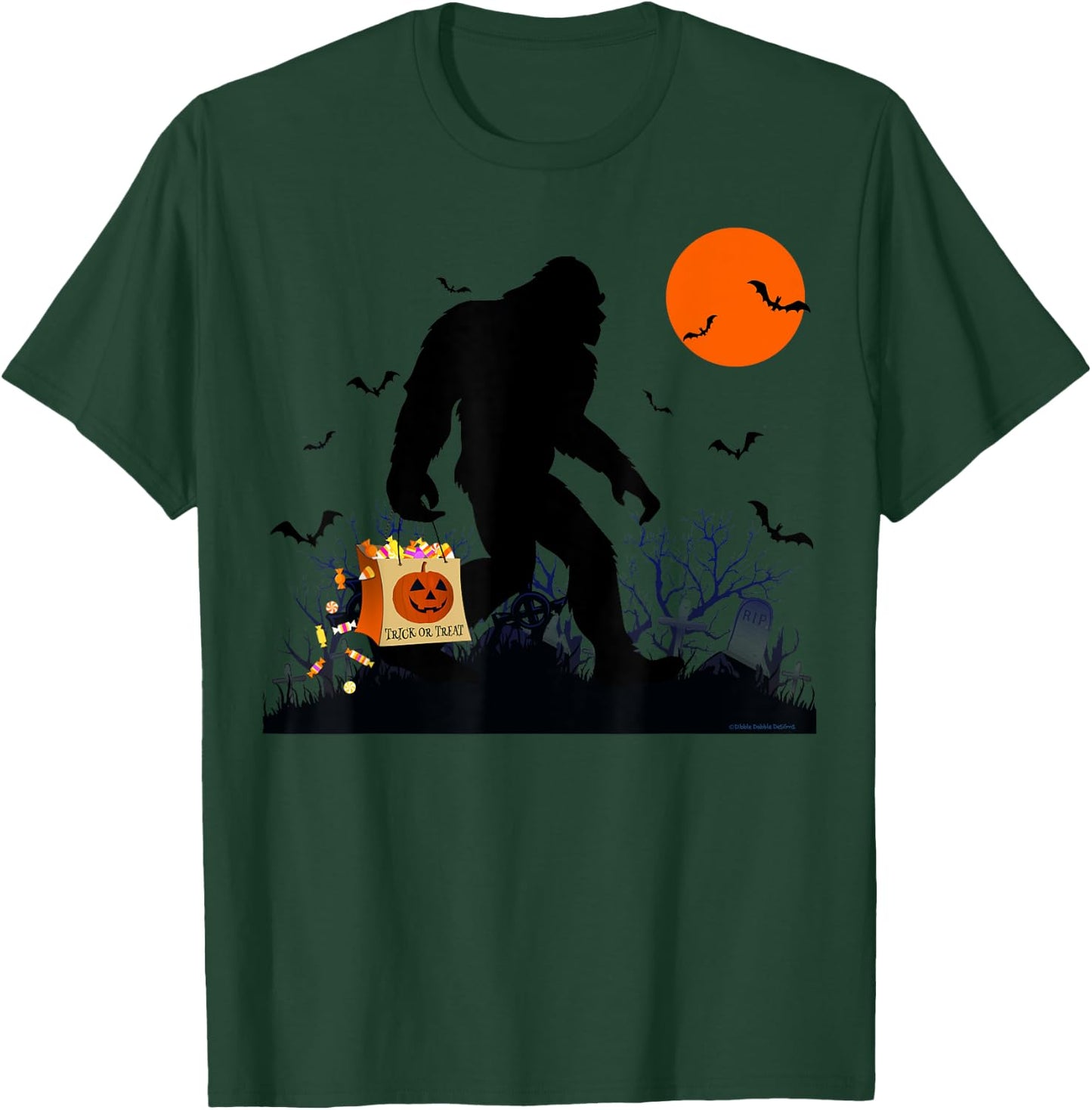 Funny Halloween Bigfoot Trick or Treating - Bigfoot T-Shirt - T-Shirt | Forest