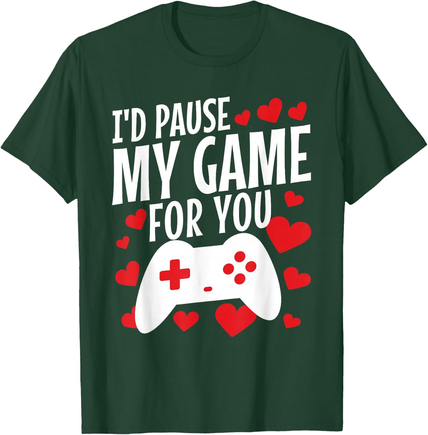 Kids Valentines Day Gamer Gift - Funny Game Lover Men Boys T-Shirt - T-Shirt | Forest